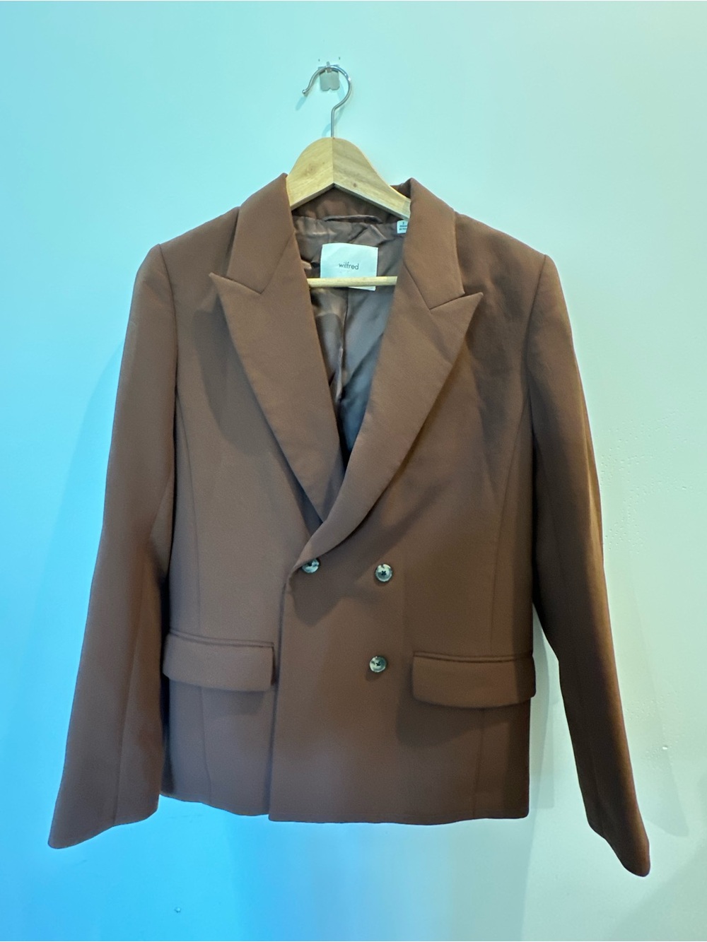 Wilfred Chestnut Double-Breasted Blazer